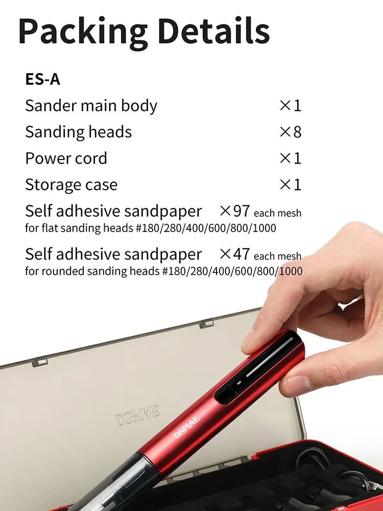 DSPIAE ES-A llusive Shadows Reciprocating Cordless Electric Sander Sanding Paper Head For Gundam Model Craft Tools Hobby DIY