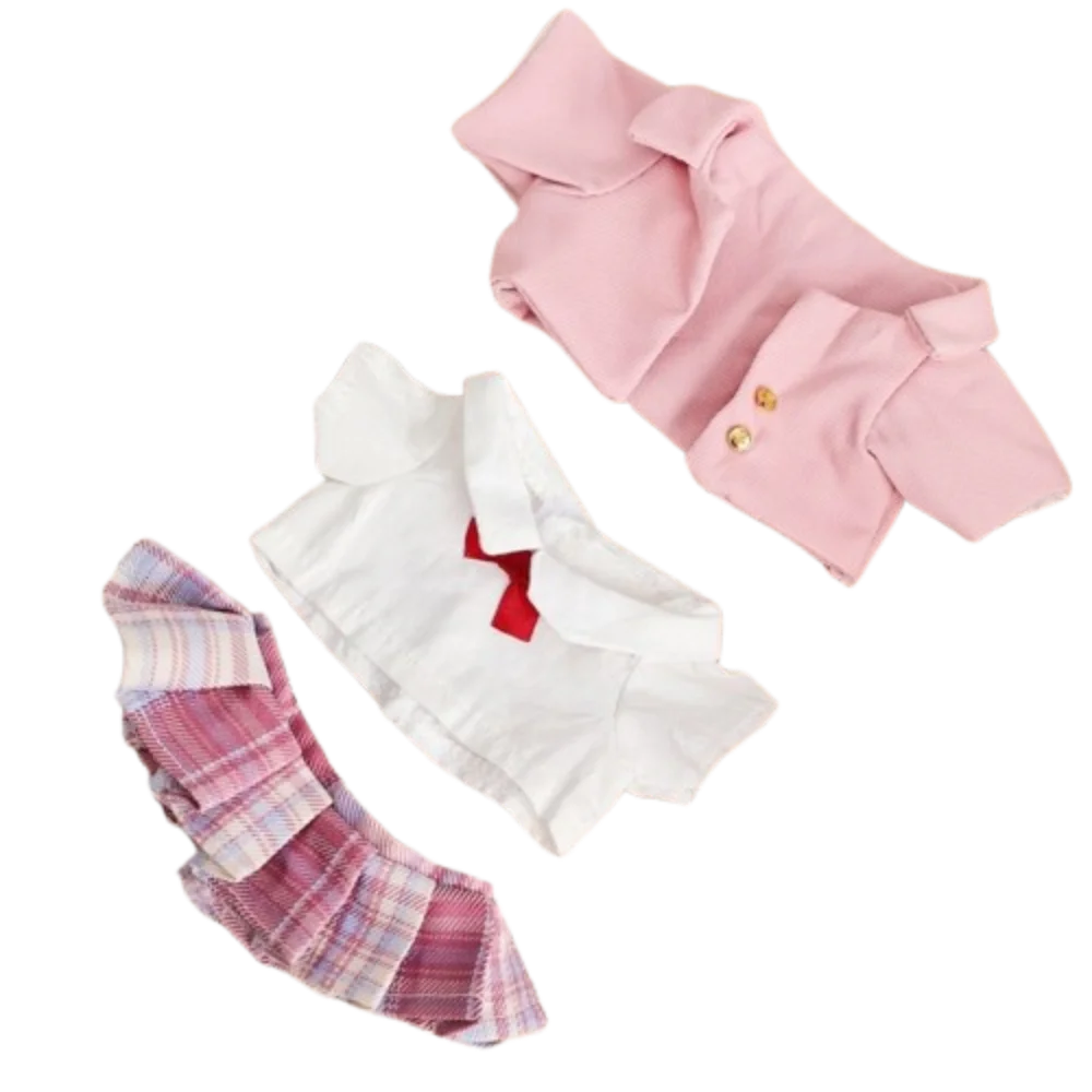 

1 set Replacement Outfit 20CM Cotton Doll Clothes Changing DIY Clothing Blue Miniature School Uniform Sweet Skirt Cartoon
