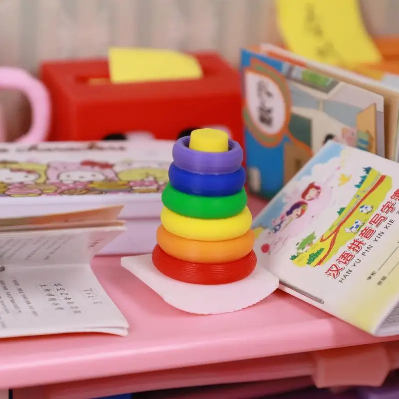 【M】2 Sets Dollhouse Early Learning Rainbow Stacking Toys Puzzle Development Intelligence Rainbow Tower Baby Toy Gift Stack Ring