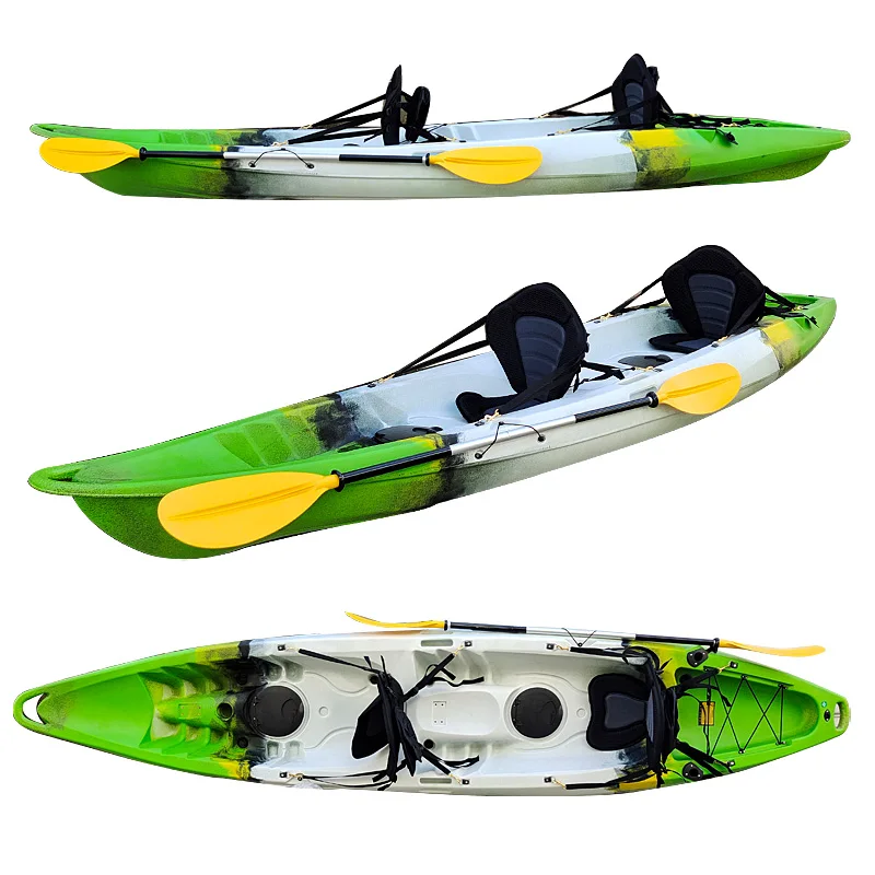 13ft tandem kayak 2 persons Seater sit on top seat kayak with double paddle fishing canoe kayak for tour and recreation