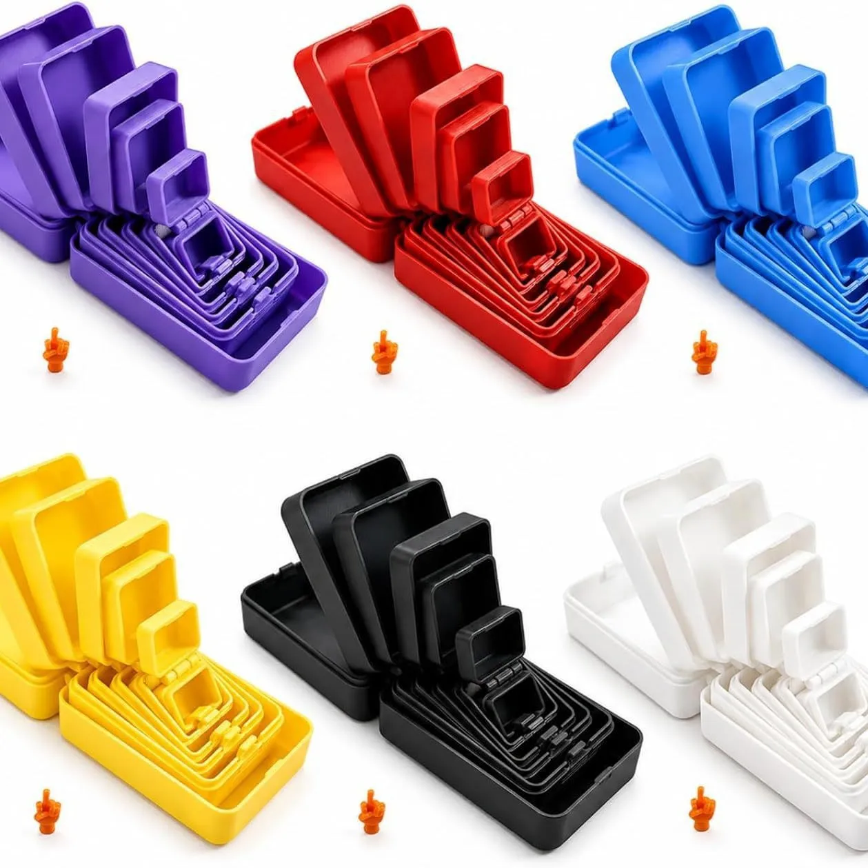 3D Printed Multi-Layer Nesting Surprise Gift Box,Christmas Gift Box with Mini Middle Finger,Prank Gift Box with 6 Layer Party