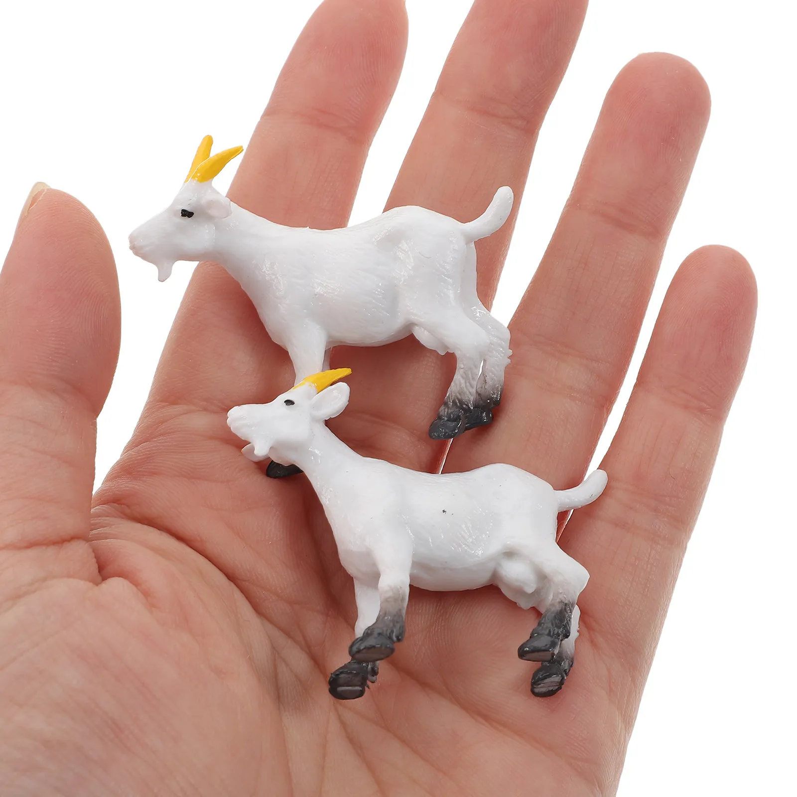 

5Pcs Imitated Lamb Decor High-End Sturdy Material Smooth Look DIY Adornment Goat Model Simulation Goat Decor Animal Ornament