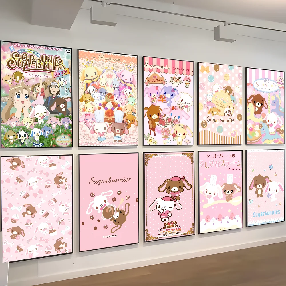 S_sugarbunnies Anime Kawaii Movie Sticky Posters Vintage Room Home Bar Cafe Decor Vintage Decorative Painting