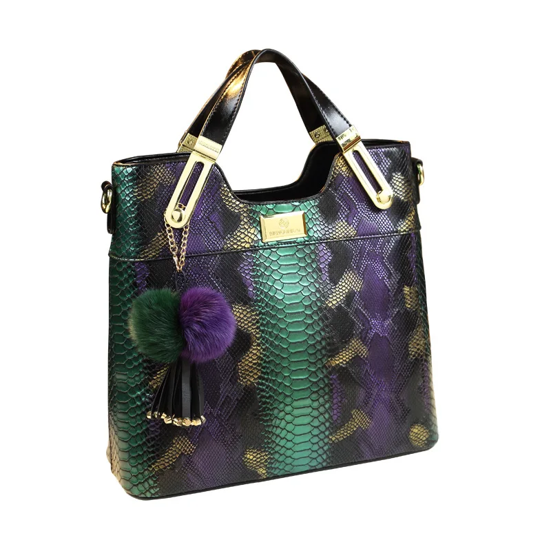 Nowe mody serpentynowe torebki damskie europejski Design Pu skórzane damskie torby na ramię kobieta dziewczyna marka luksusowa torba Crossbody — zdjęcie 6