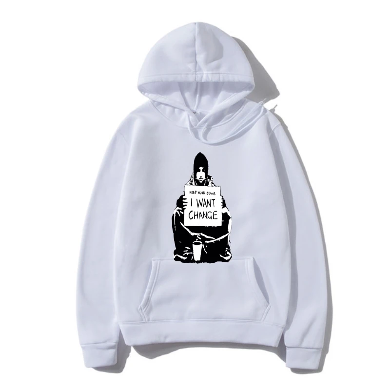 

2022 New Shor Keep Your Coins I Need Change Banksy GrafFleecei Style Mens Hoody Hoodys AK59 Shor Hoody100% CottonSummer Hoody