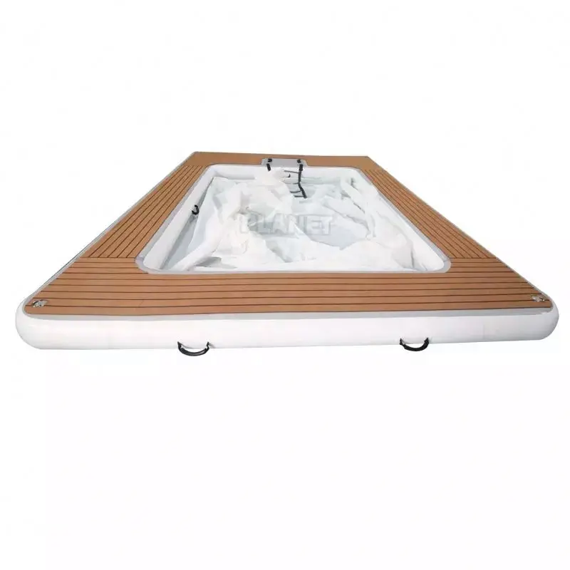Portable Inflatable Water Platform, Double Wall Fabric Swimming Pool, Sea Pool with Net, Floating Island, New Design