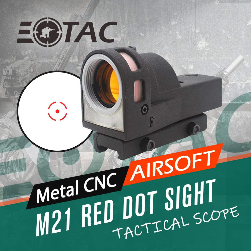 

Tactical Self-illuminated Reflex Red Dot Sight M21 for Rifle Airsoft Hunting and Shooting with QD Mount and Killflash