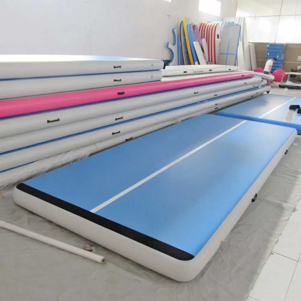 HIBADOU Inflatable Gymnastic Mat 6*2*0.2m Professional Air Track Tumbling Mat with Pump for Practice Gymnastics