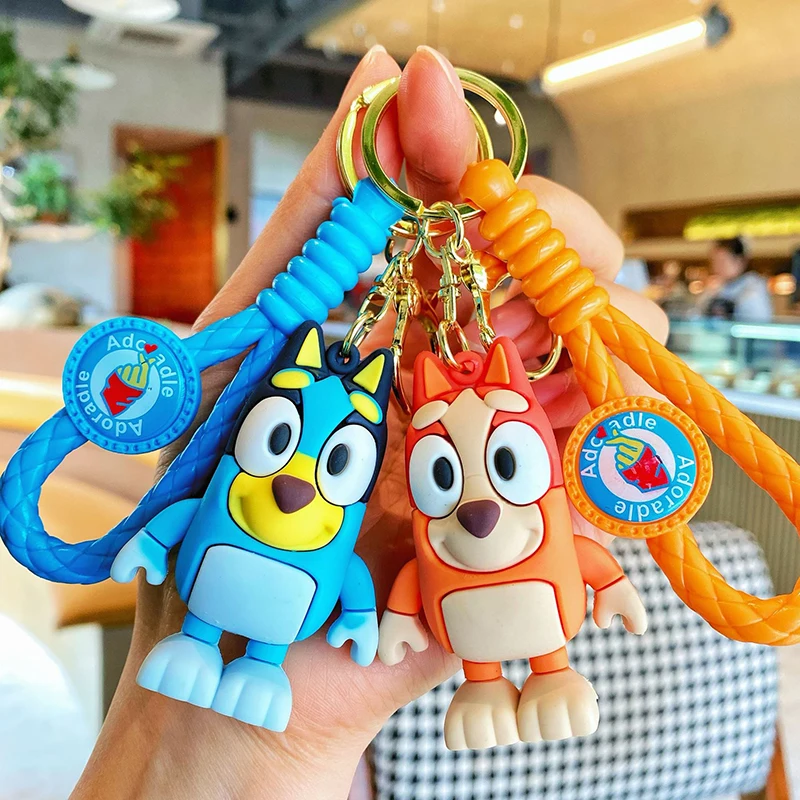 Anime Cartoon Bluey Family Doll Creative Car Chain Keychain Bag Pendant Couple Exquisite Gift Children's Backpack Pendant Gift