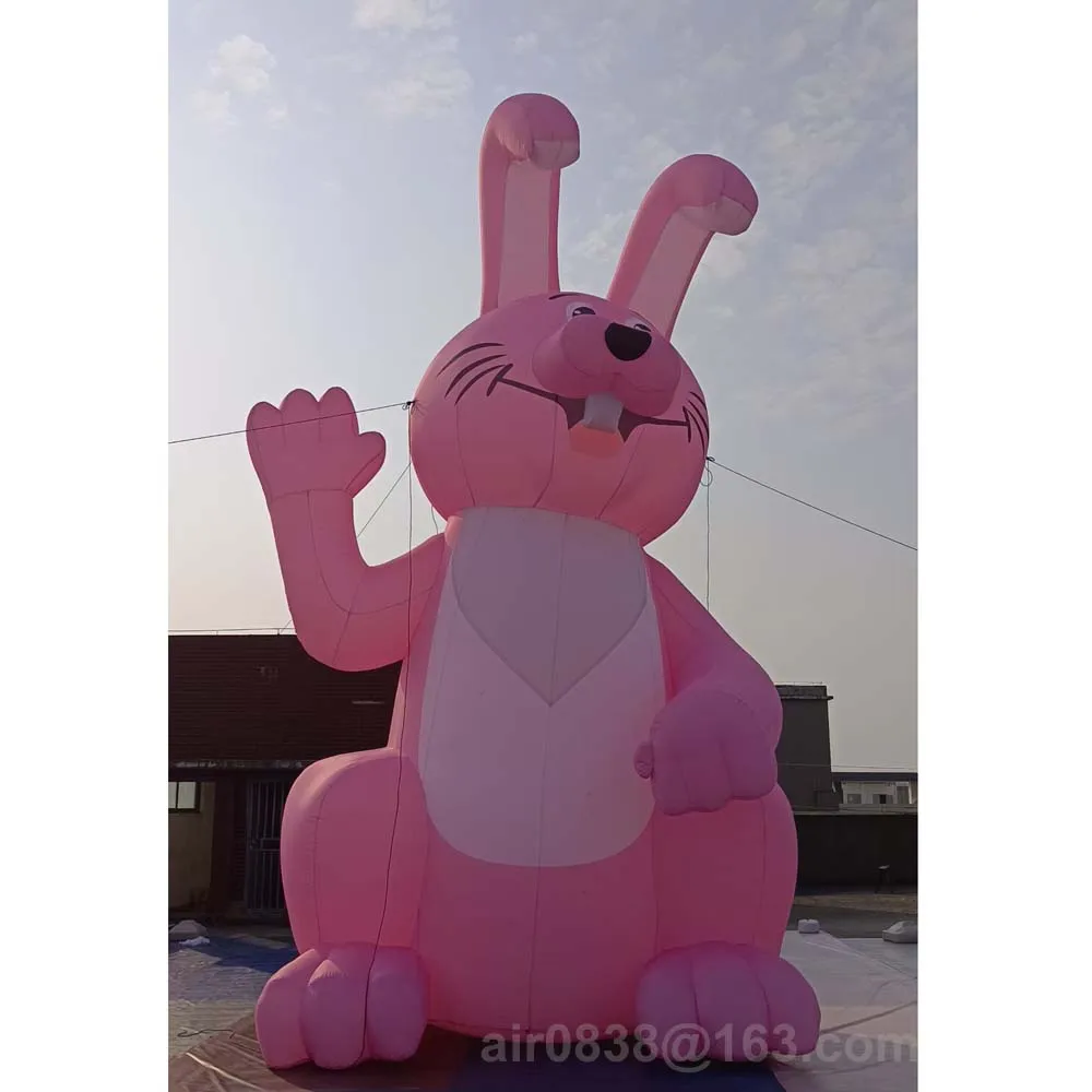 3 m-8 m ยักษ์อีสเตอร์ Inflatable Bunny Blow Up Oxford Inflatable กระต่ายบอลลูน Blower LED สําหรับวันหยุดกลางแจ้งตกแต่งสนามหญ้า