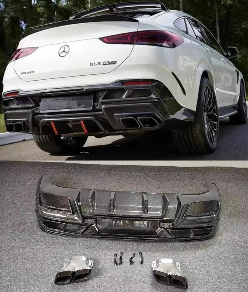 

Real Carbon Fiber Car Front Bumper Lip Rear Diffuser Spoiler Exhaust Trun Body Kit For Benz W167 C167 GLE350 GLE450 GLE63 20-23
