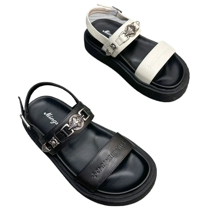 

2023 Summer New Platform Height Increasing Fashion All-Match Beach Open Toe Strap Sandals for Women