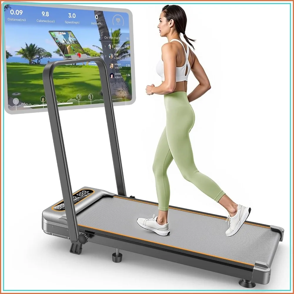 Folding Walking Pad with 15% Incline, 3.5HP Treadmill, 350lbs Capacity, Smart App
