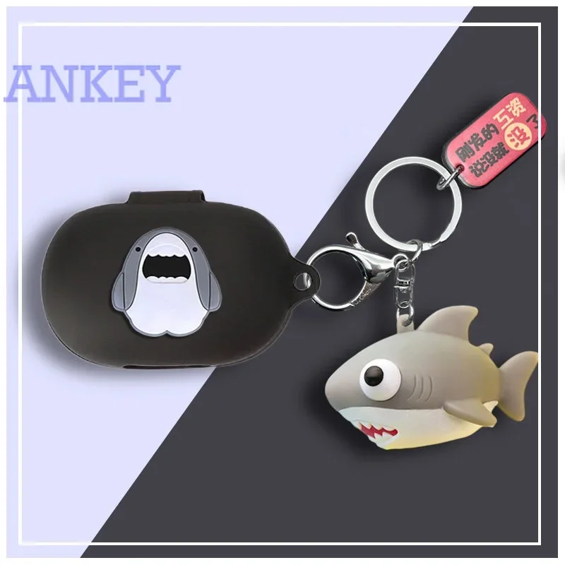 for Anker Soundcore Space A40 Case Protective shark Cute Cartoon Cover Bluetooth Earphone Shell Accessories TWS Headphone