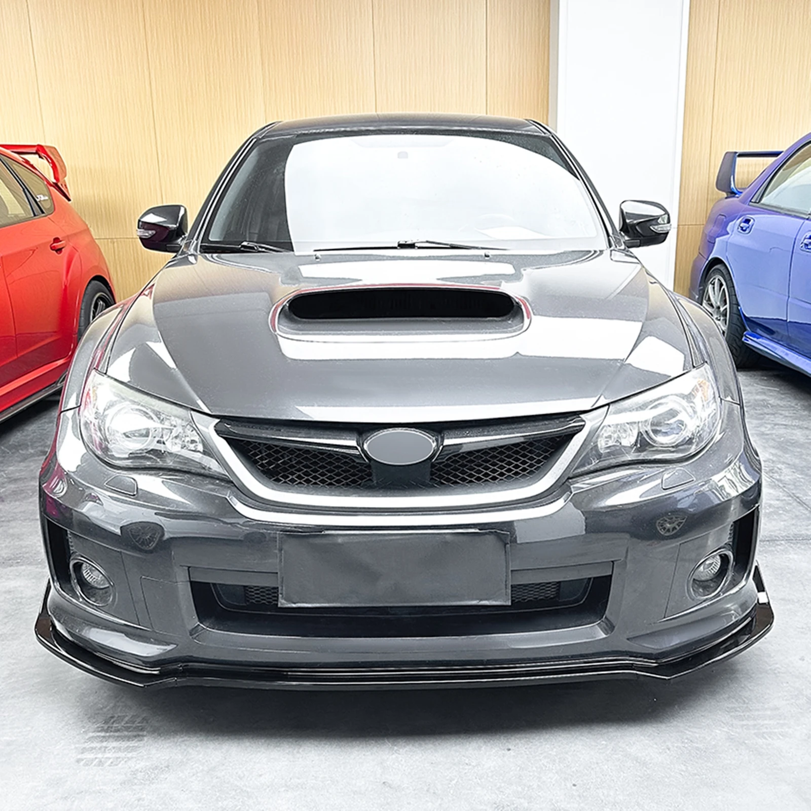 Front Bumper Spoiler Lip For Subaru Impreza WRX STI 2011 2012 2013 2014 Carbon Fiber Look/Gloss Black Car Lower Splitter Blade