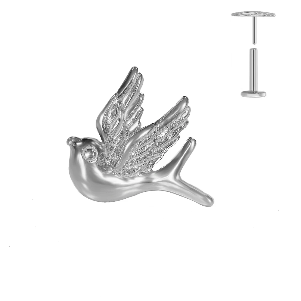Peacock Dragonfly Titanium Earring Stud, Body Jewelry