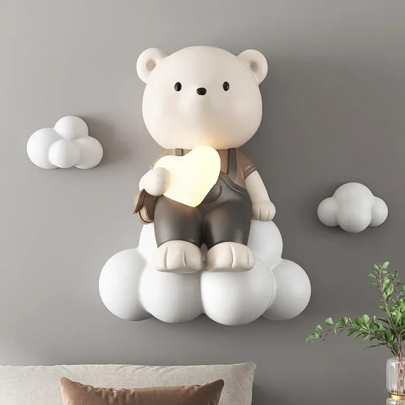 Oso creativo para colgar en la pared, decoración para el salón, dormitorio, cama, imagen tridimensional para niños