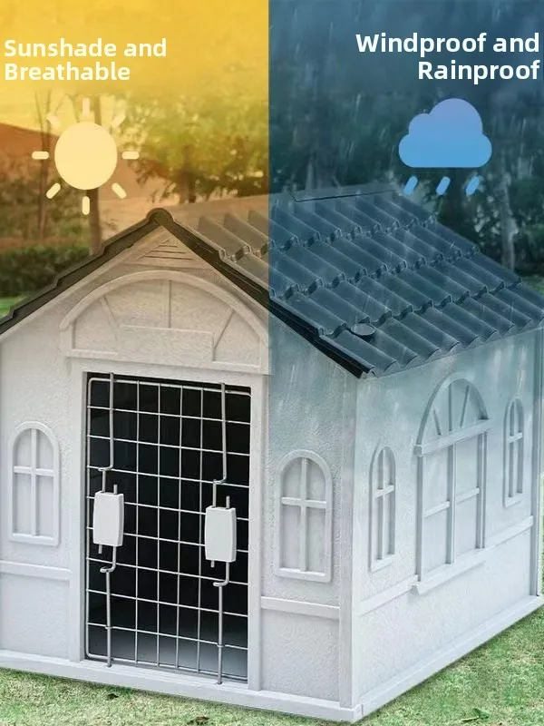 Rumah Anjing Plastik Outdoor Desain Baru Anti Musim Dingin Kandang Pedesaan Villa Kecil Kennel Anjing untuk Semua Musim Tahan Air