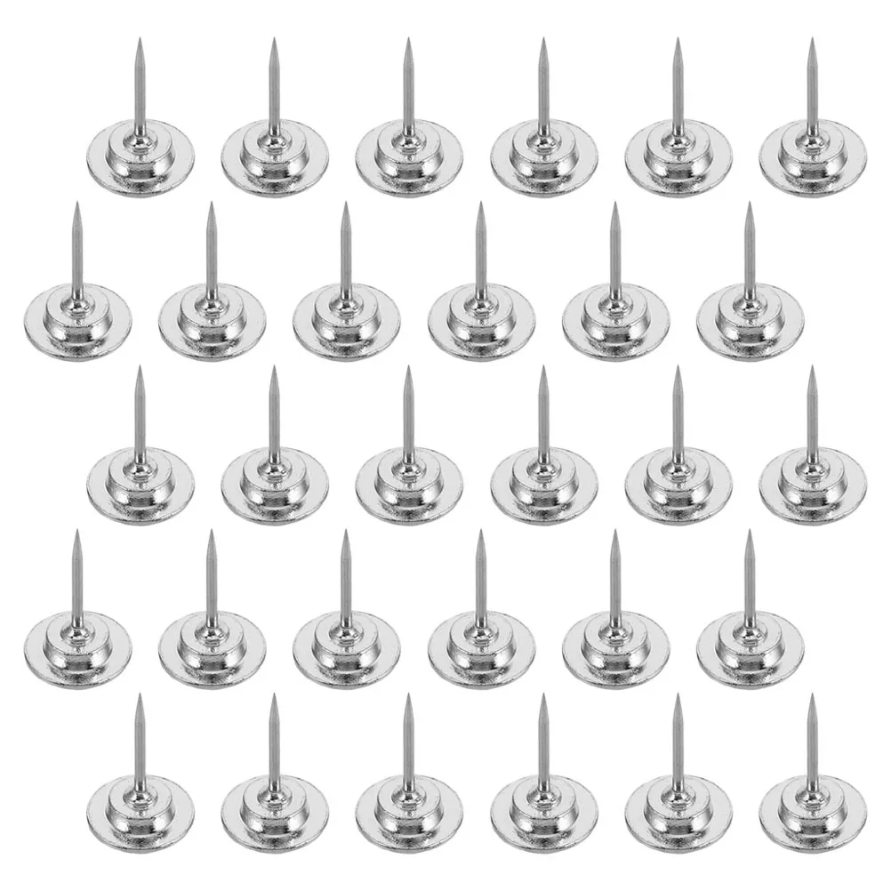 

30Pcs Zinc Alloy Thumb Tacks Flat Head Heavy Duty Photo Hanging Tacks for Wall Cork Board Flat Head Push Pins Memo Display Pins