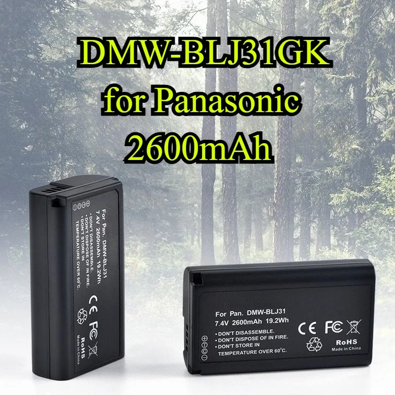 

Сменный аккумулятор емкостью 2600 мАч для Panasonic DMW-BLJ31GK, совместимый с полнокадровой беззеркальной камерой LUMIX DC-S1 S1R S1H S5 S5II