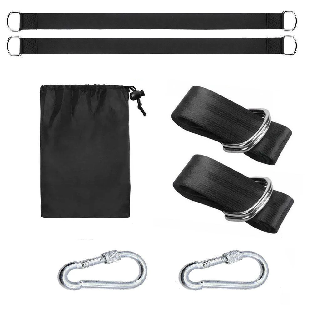 2200LB Capacity Tree Swing Strap Kit with Reinforced Nylon and Heavy Duty Stainless Steel Carabiners for Hiking and Outdoor Use