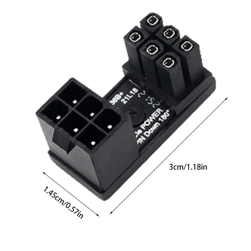Kartu grafis 8 Pin konektor adaptor daya 6/8 Pin konektor papan kemudi 180 derajat adaptor bersudut adaptor GPU untuk Desktop