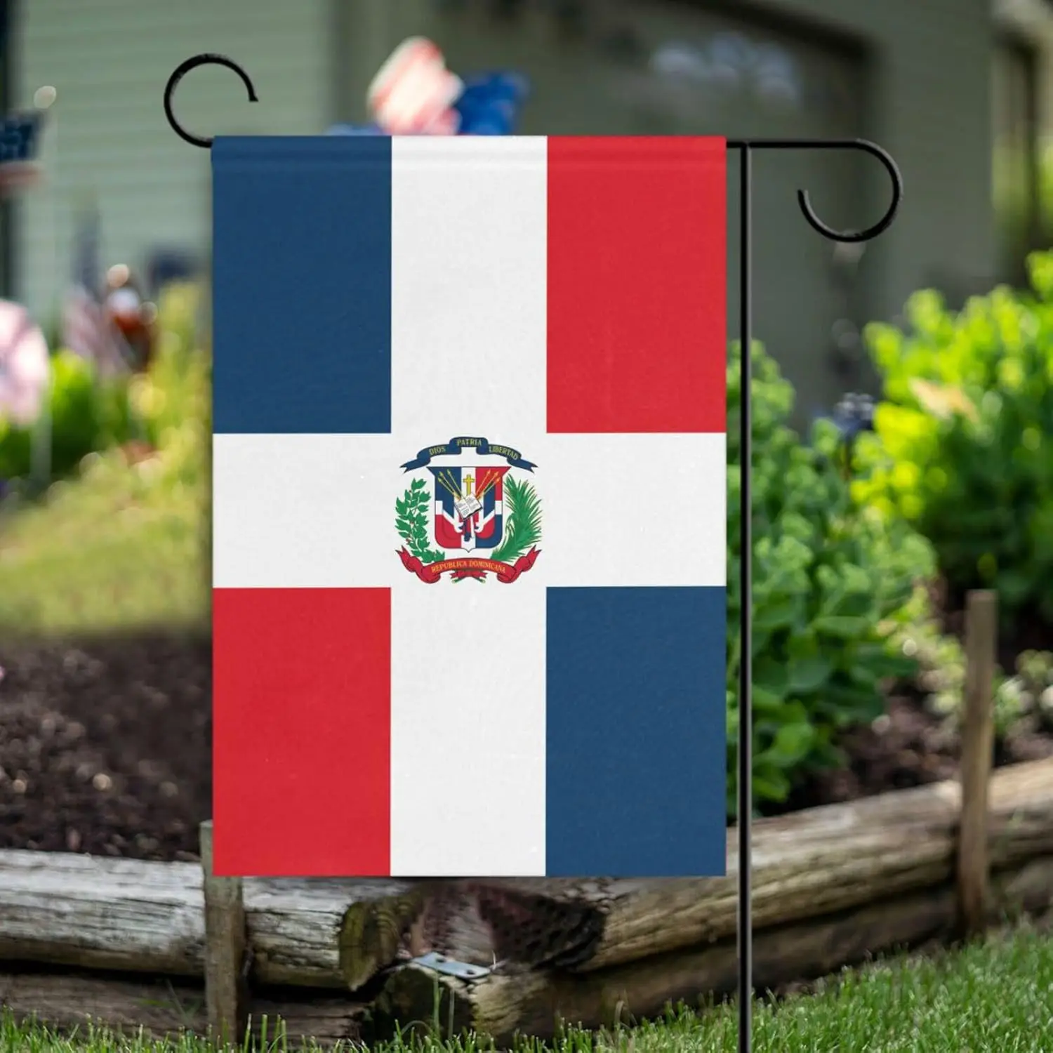 Dominican Garden Flag Dominican Republic Flag Double Sided Polyester Flag Small Yard Flag for Holiday Outdoor Decorations 12x18