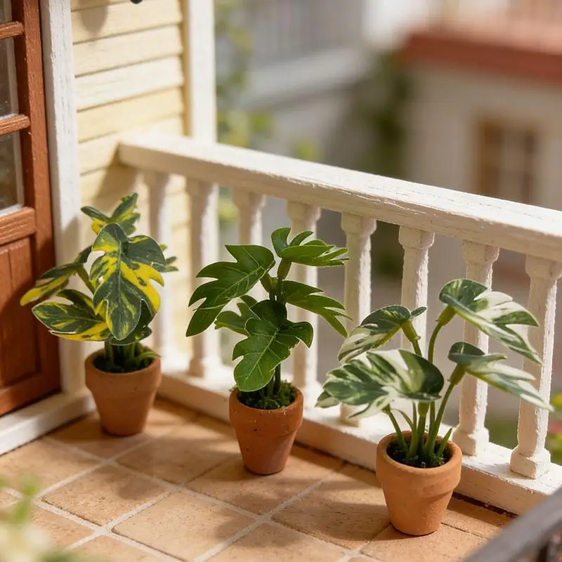 1Pcs Home Decoration Mini Taro Turtle Back Green Potted Plants For Dollhouse Scandinavian Style Model Photography Props