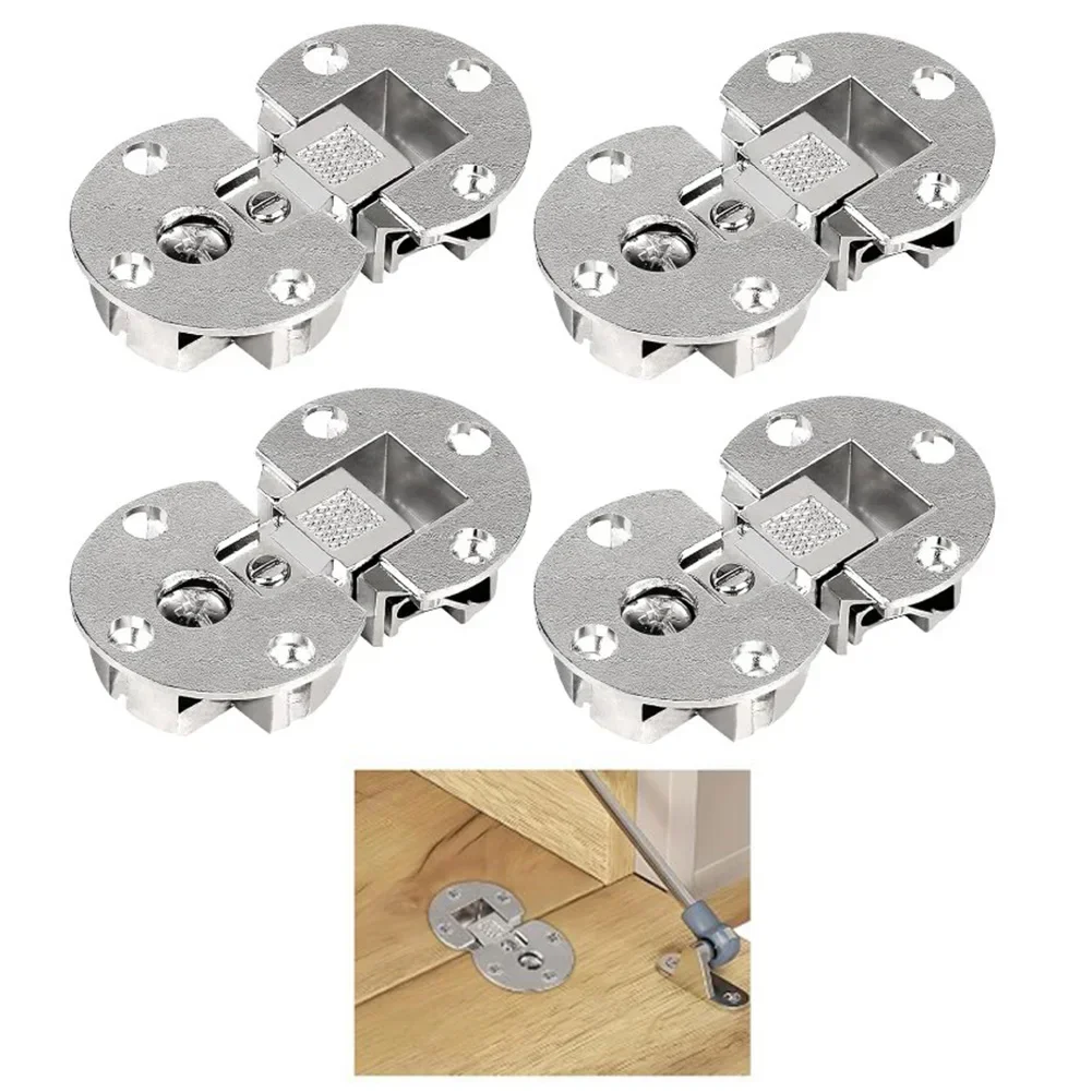 4Pcs Semicircular Flap Hinge Folding Hinge Wardrobe Cabinet Concealed Hinge 13x9x5cm For Home Furniture Repairing Hardware