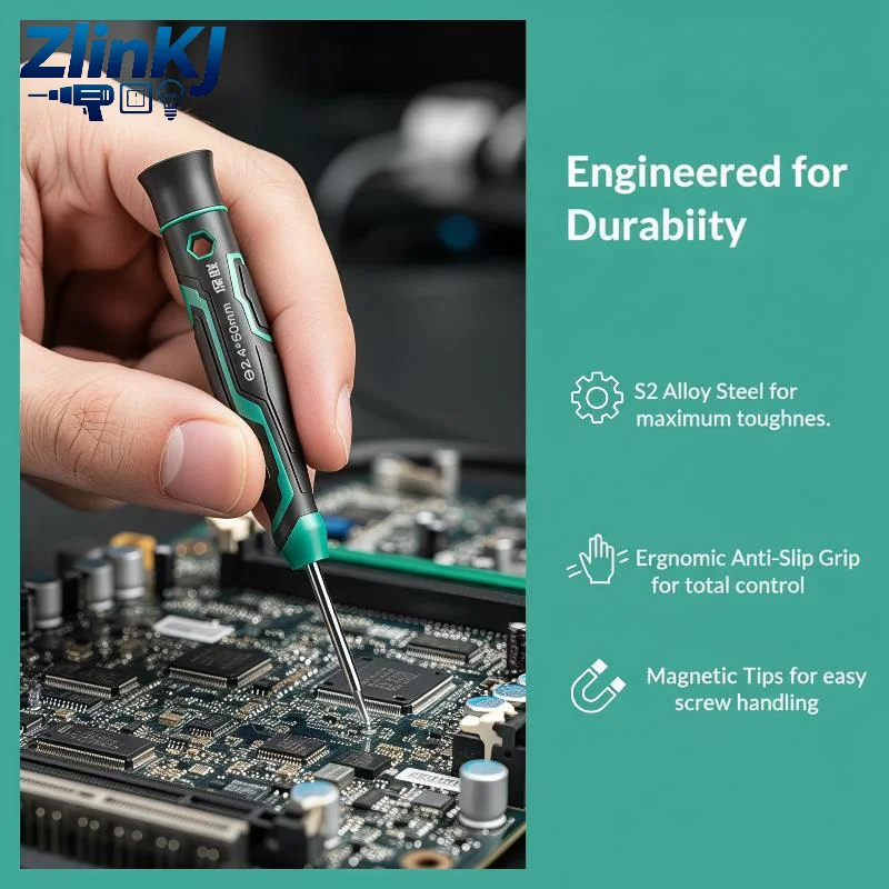 Mini Precision Magnetic Slotted Screwdriver, Anti-Slip Handle Hand Tool For Screw Installation & Disassembly Repair