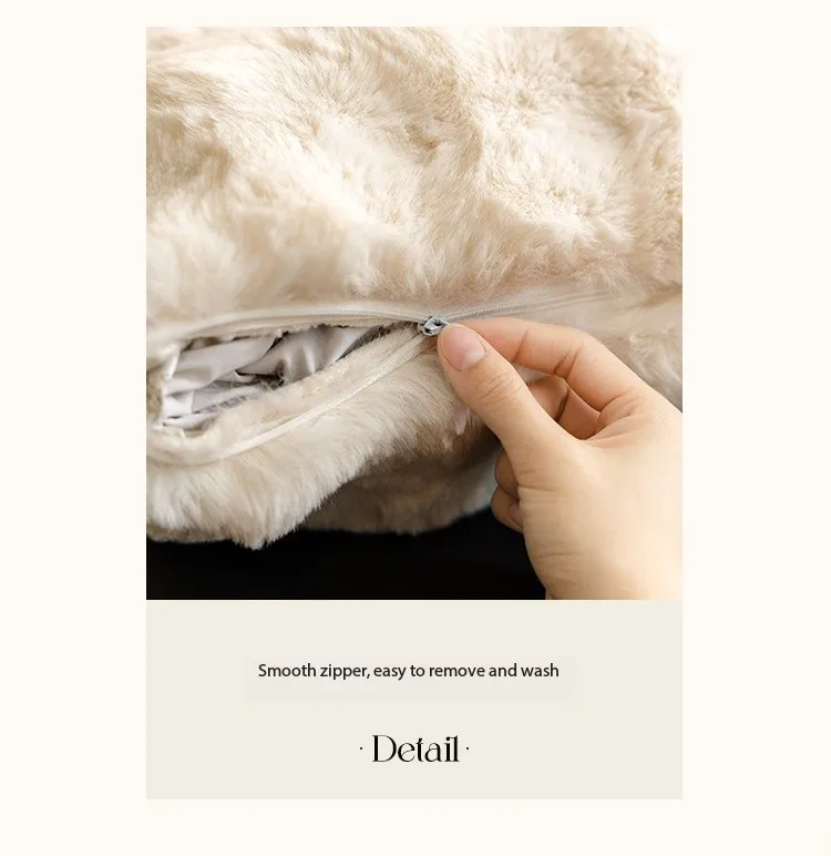 وسائد غرفة المعيشة للأريكة المخملية على شكل أرنب مختارة بعناية لخريف وشتاء وسائد أريكة سميكة وظهر #5