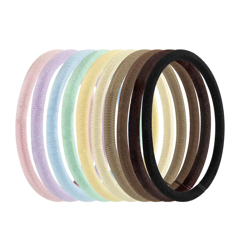 High Elasticity Hair Ring Color Elastic Rope 4mm Round Hair Rope DIY Headband Hair Decoration Accessories 20 Pieces