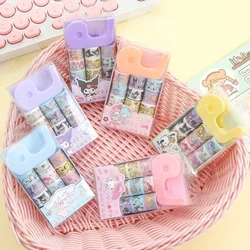 9Roll/set Sanrio Mini Sticker Decoration Adhesive Masking Washi Tape Scrapbooking Journal Collage Material Sticker Gift for Kid