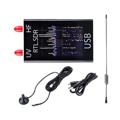 B-Best-Selling-RTL-SDR Receiver 100Khz-1.7Ghz Full-Band Software Radio U/V Antenna RTL2832U+R820T2 VHF UHF AM FM Radio