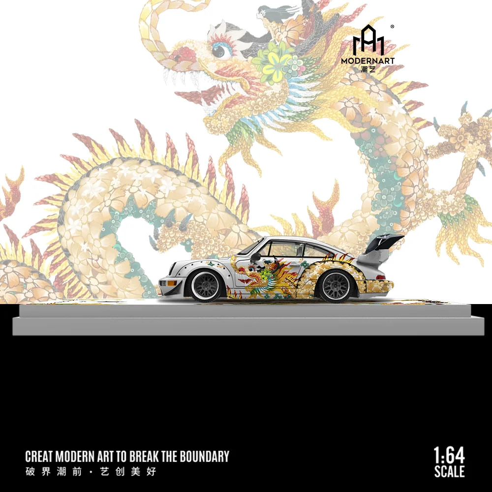 MOREART/Time Micro 1:64 RWB 964  Chinese Flower Dragon Racing 2024 Exhibition Limited Edition