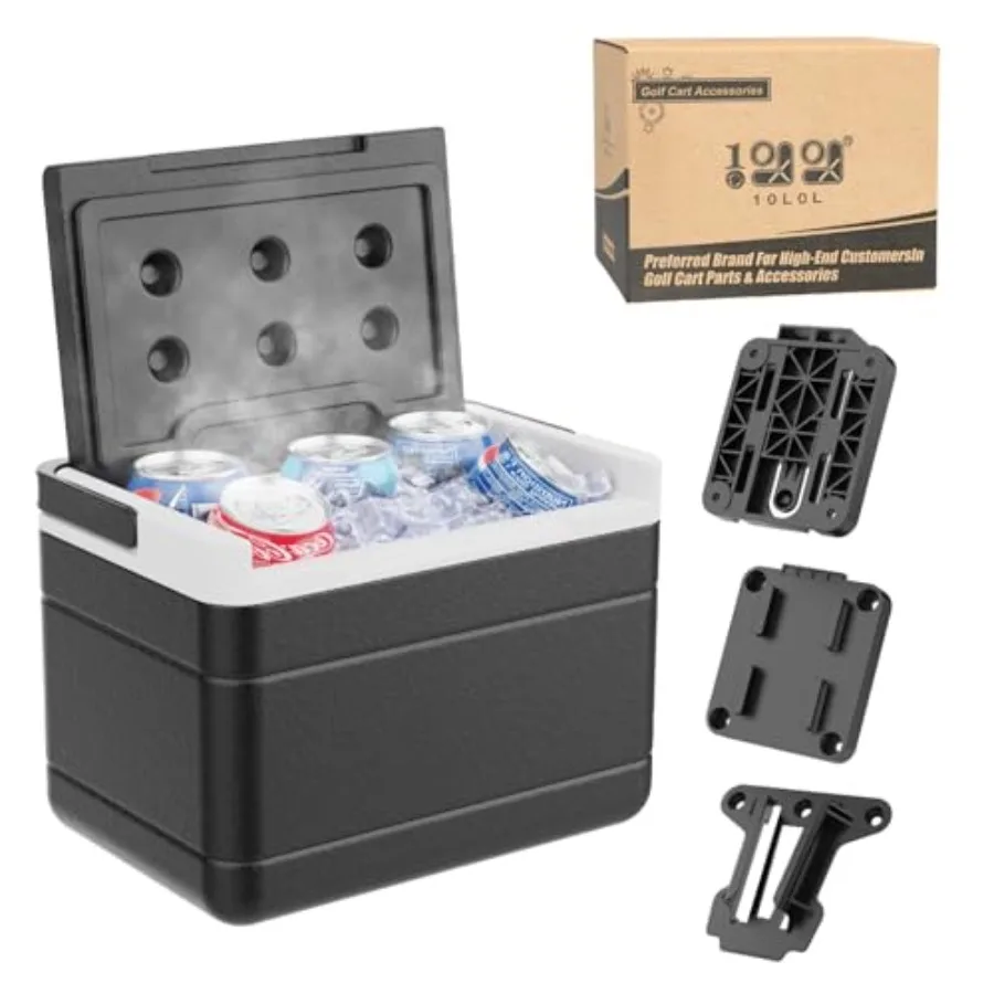 

Golf Cart Cooler with Mounting Bracket Kit Caddy Fits Yamaha Club Car and EZGO, Portable 48H Cooling Golf Cart Ice Chest 102588