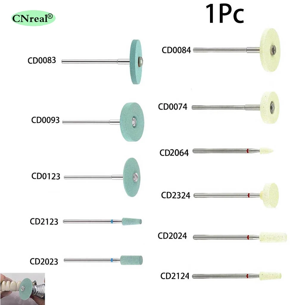 

1 шт., полировщик для зубов, керамический алмазный шлифовальный круг для циркония, фарфора, полировка коронок, полировальная головка, инструменты для стоматологического круга