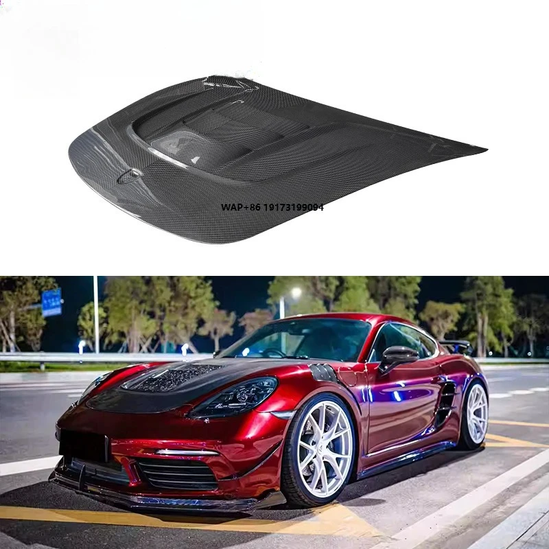 High Quality  Fiber Car Hood for  Cayman Boxster 982 981 718 Car Engine Valve Cover Auto Part