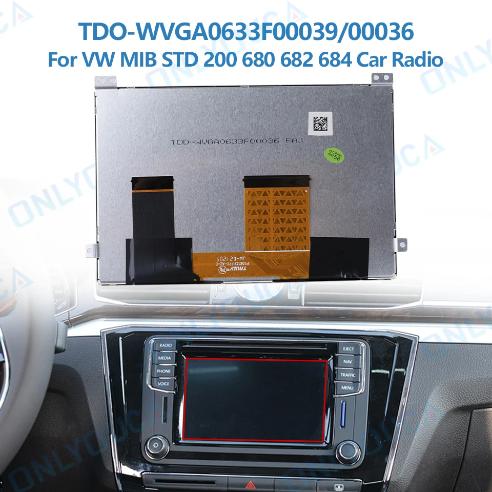 TDO-WVGA0633F00036 6.5 Inch Touch Screen  for VW MIB 200 682 Car CD Player Navigation Radio Screen Assembly