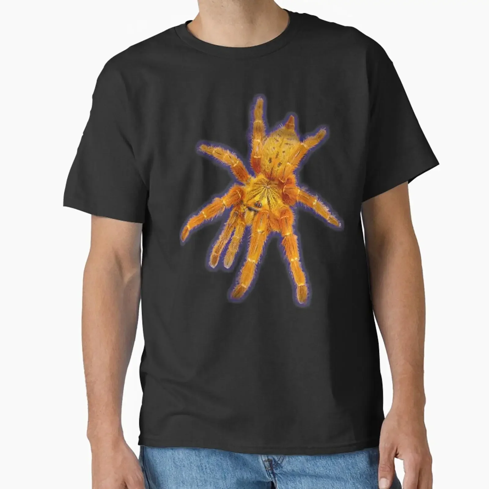Orange Tarantula designed and sold by abowlofsoda vintage Washed Stretched homme Top For Everyday Wear Casual fashion