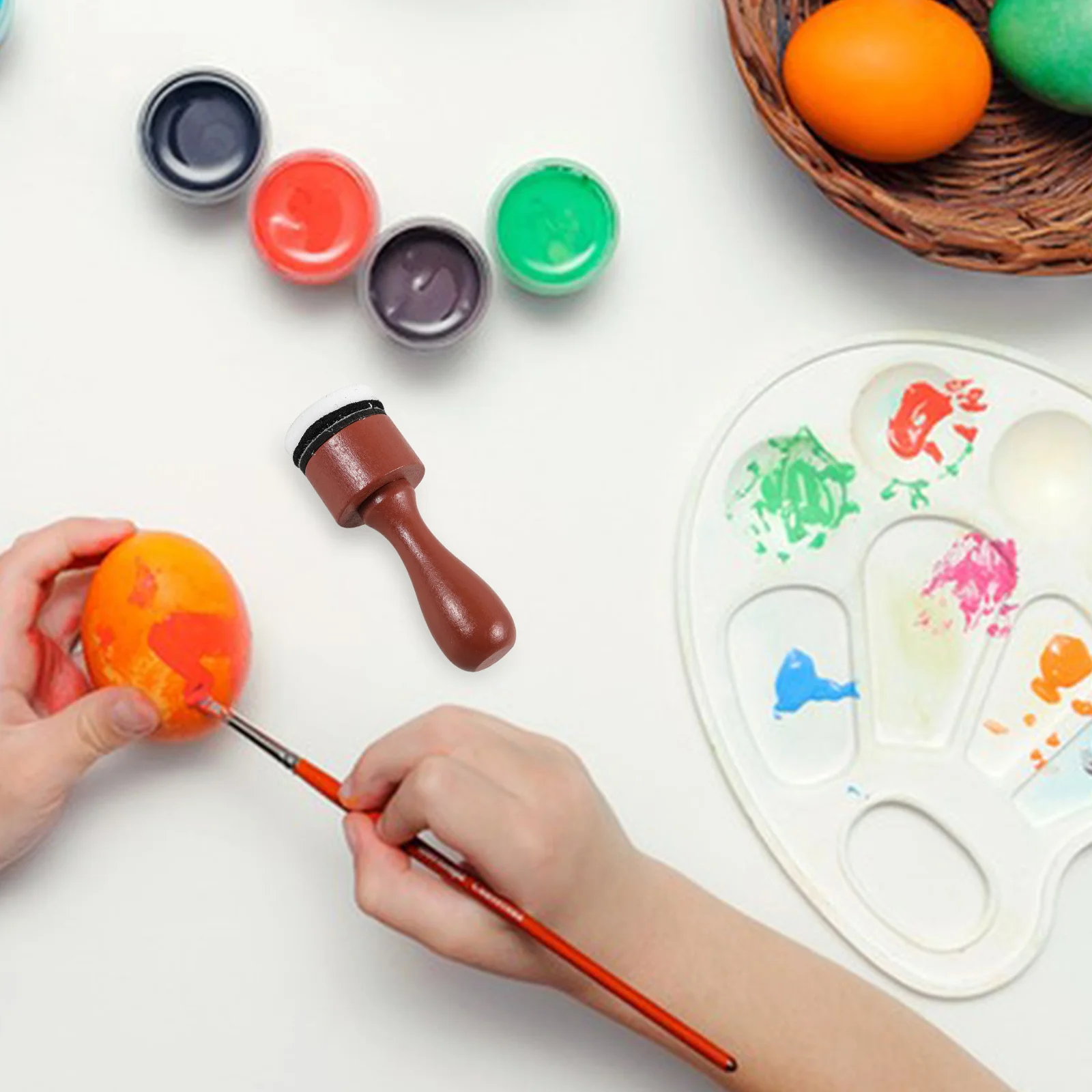 1 conjunto de mini ferramenta de mistura de tinta, almofada de espuma de substituição circular para tintas líquidas, esponja, pincéis de mistura, materiais de arte, tinta de socorro