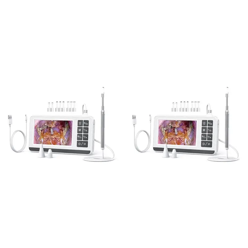 

ABGI-2X Цифровая ложка для ушей с видимым светом, ушная камера с отоскопом, умный очиститель ушей