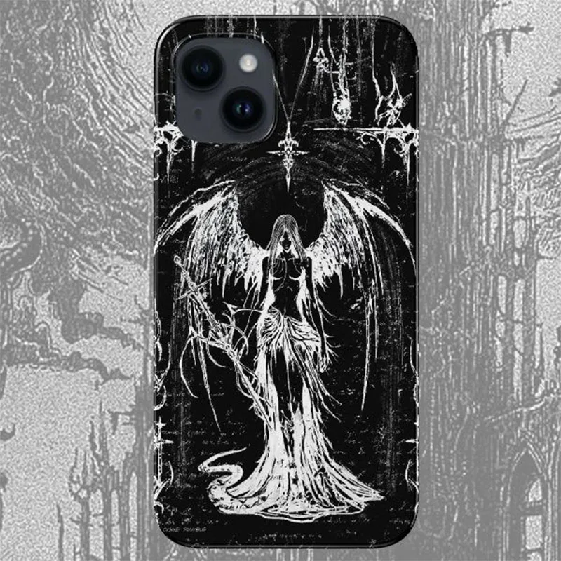 Fashion Gothic Sculpture Girl Phone Case For iPhone 15 14 13 Pro Max 11 12 XR XS 7 8 Plus Retro Cool Shockproof Case Cover Funda