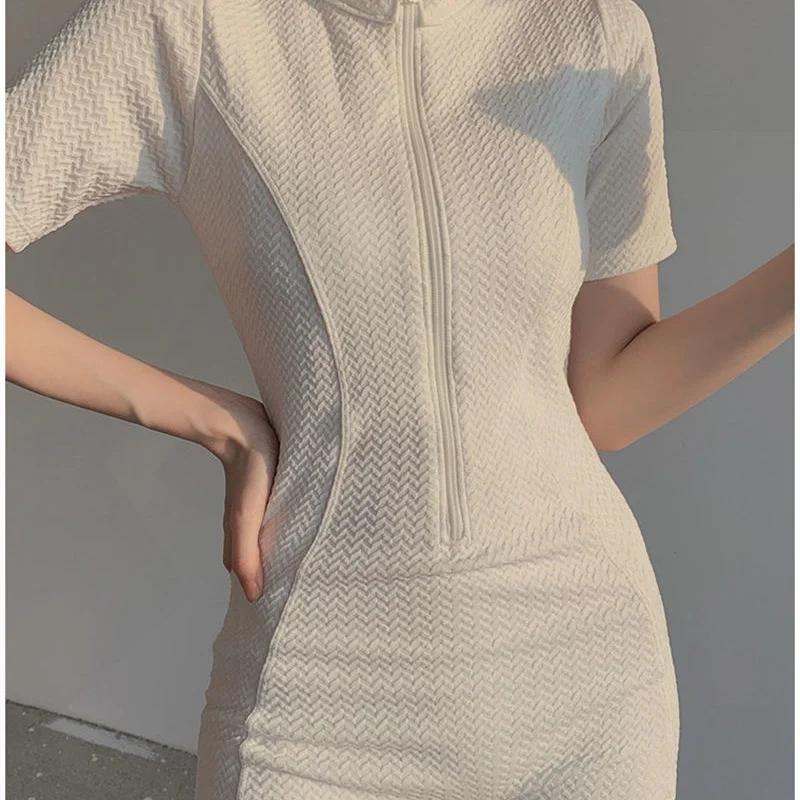 Neuer, schnell trocknender Shorts-Kurzarm-Badeanzug, halbhoher Ausschnitt, hoher Ausschnitt, einteiliger Badeanzug, einfarbiger Taucheranzug zum Schwimmen