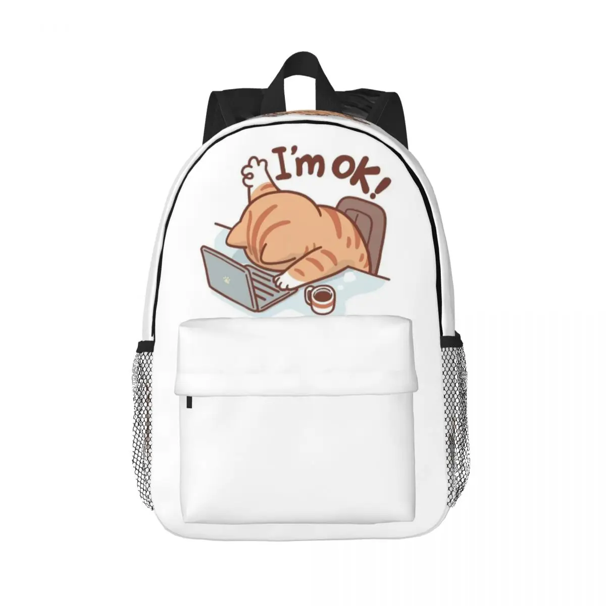

Cartoon Working Cat Kitten Backpack Hot Sale Daypack Large Capacity Boys Girls BookBag Shoulder Bags for Men Women School Bag