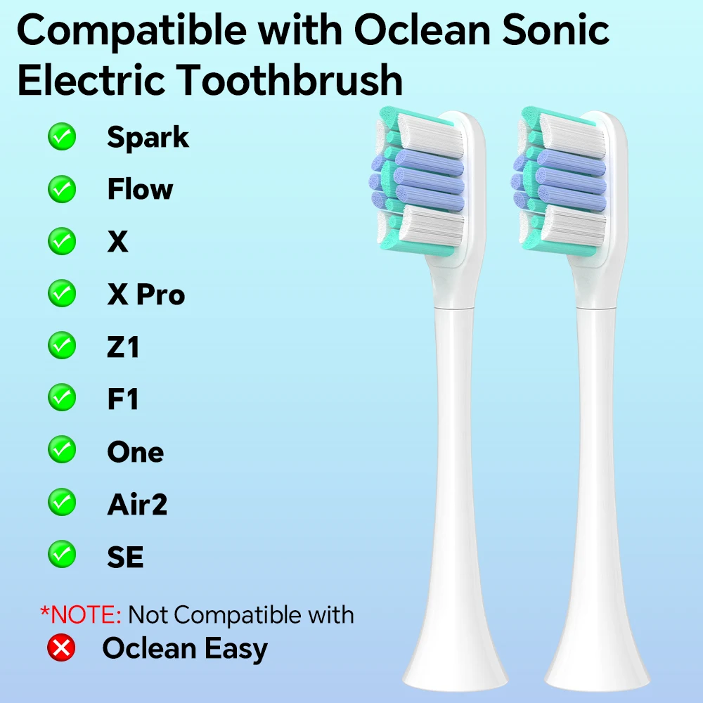 Compatible with Oclean Electric Toothbrush Replacement Brush Heads, Toothbrush Head for Spark/Flow/X/Z1/X Pro/F1/One/Air2/SE