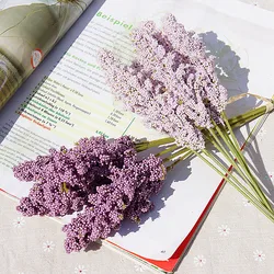 6 piezas/paquete PE lavanda barato flor Artificial al por mayor decoración de la pared de la planta Material de ramo de bricolaje Manual jarrón decoración del hogar