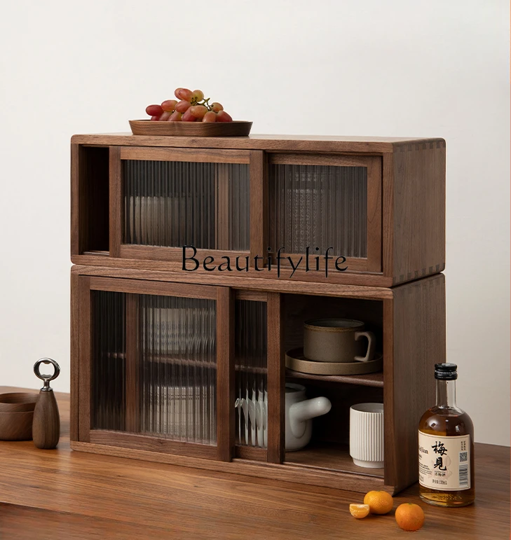 Desktop Storage Cabinet Stackable Cup Draining Board Sideboard Cabinet