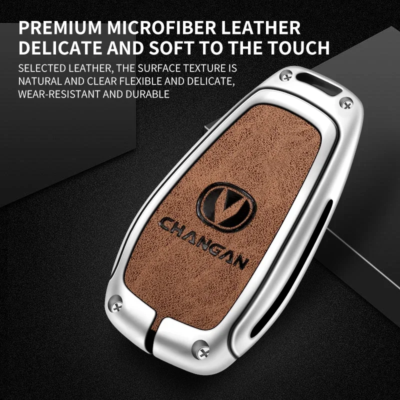 Zinc Alloy Car Key Case Cover for Changan Eado Unit CS35plus CS55plus CS75plus Smart Protected Keychains Interior Accessories