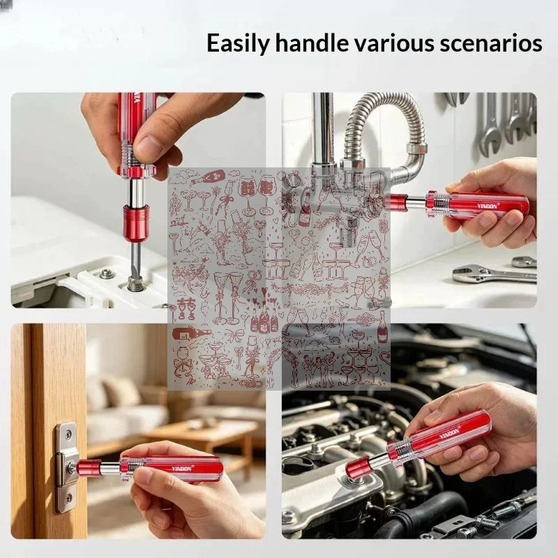 New Quick Release Screwdriver Handle Self Locking One Hand Operation For Home DIY Repair Garage Use